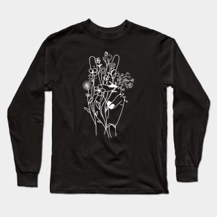 Wildflower Peace Symbol Cottagecore Long Sleeve T-Shirt